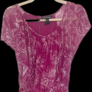 Elie & Emie Fuchsia Floral Dress • Size 8